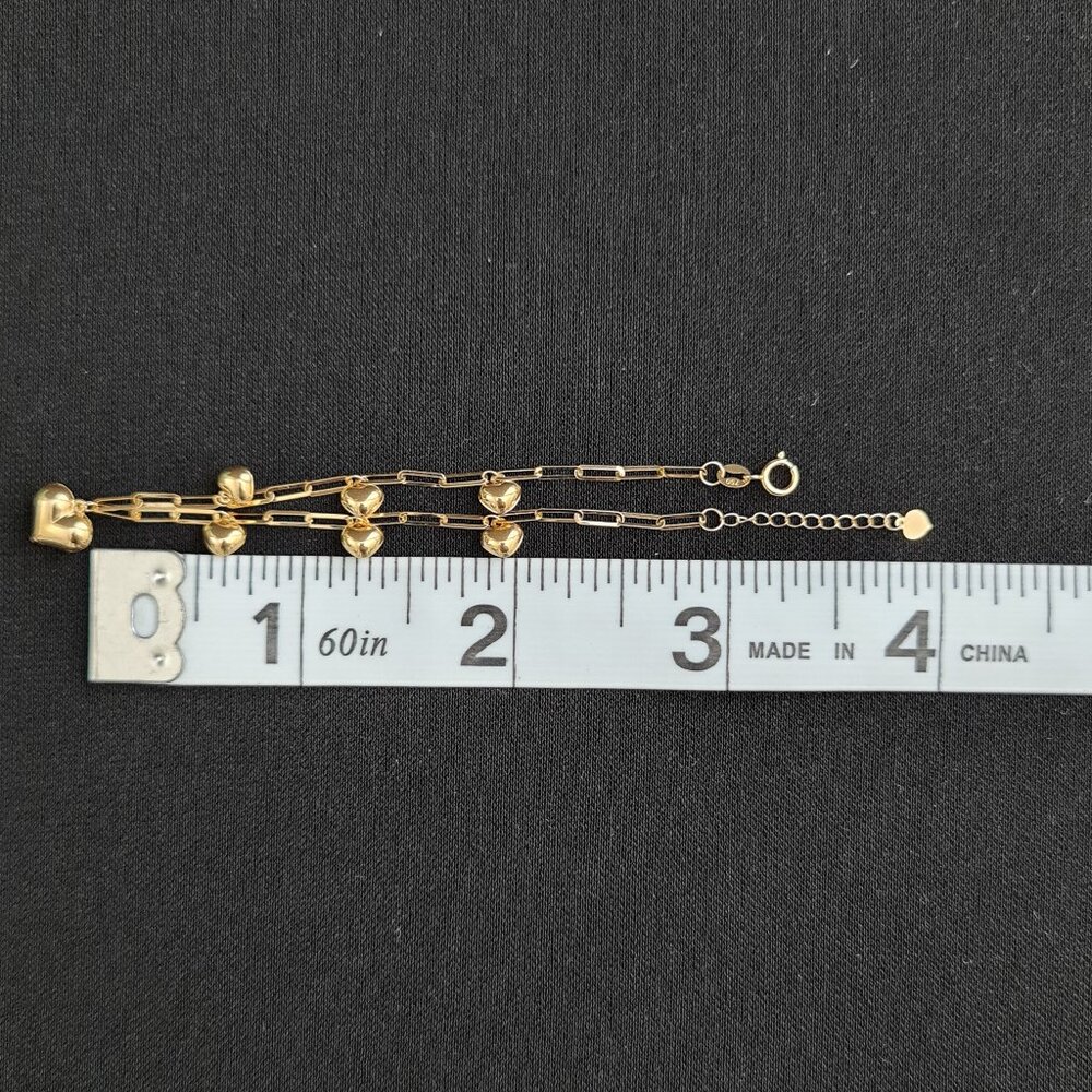 18k Bracelet with multiple small hearts charm - Picture 14 of 15